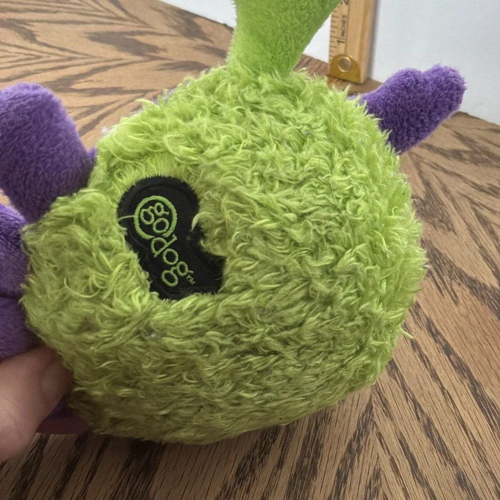 Playclean Germs Squeaky Plush Dog Toy with Odor-Eliminating Essential Oils, Chew
